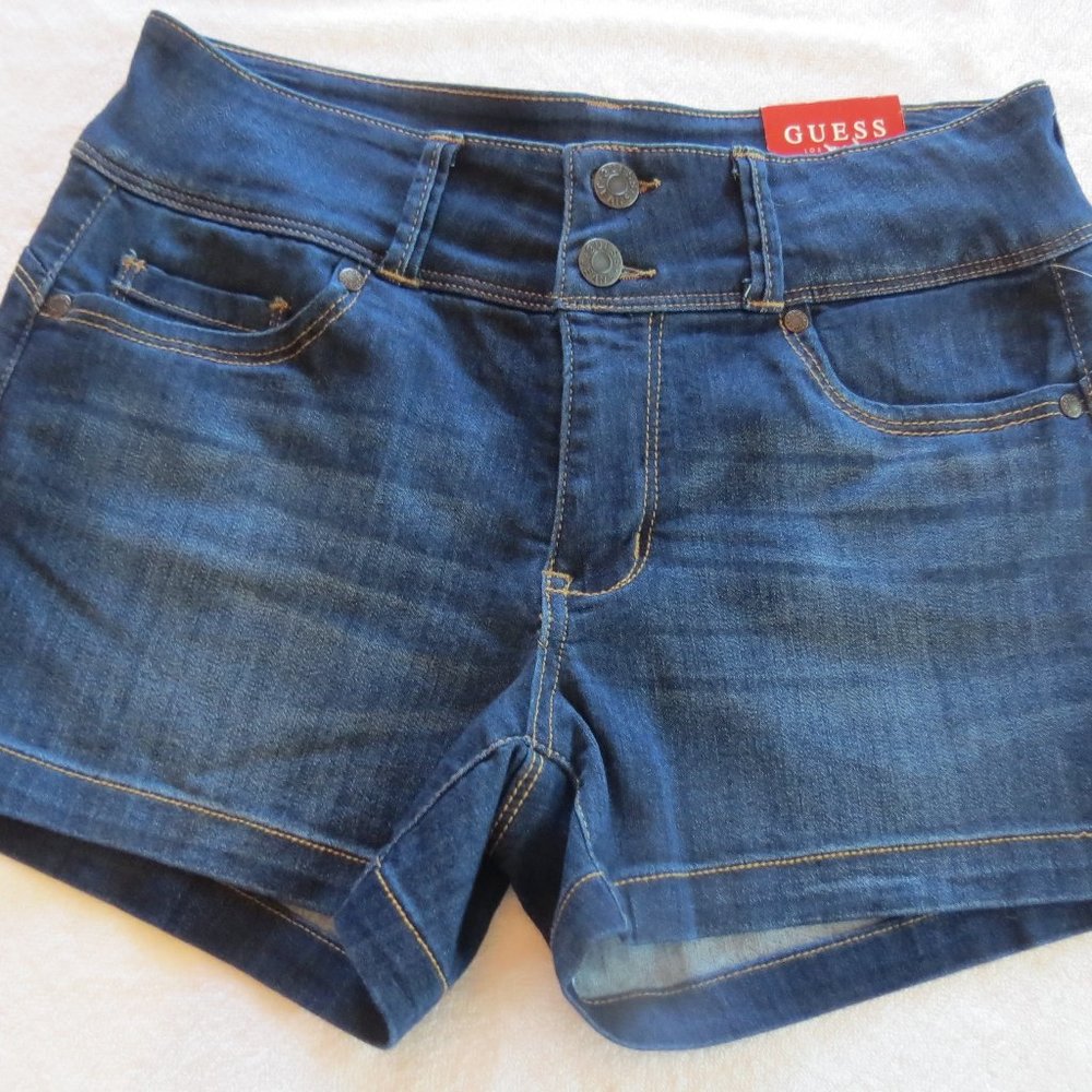 Guess Dark Wash Shortie short; size 26; denim